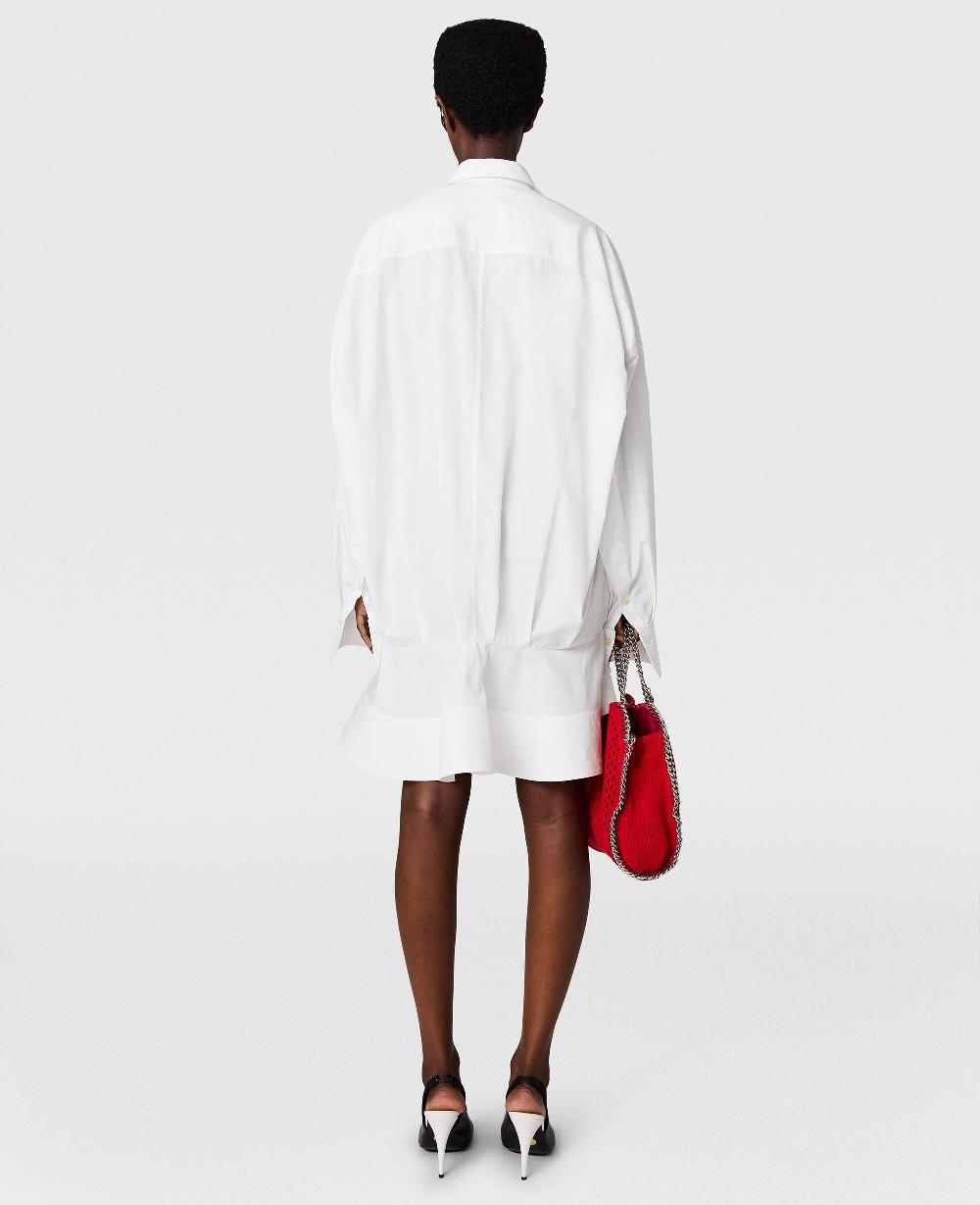 Stella Poplin Peplum Piqué Shirt Dress