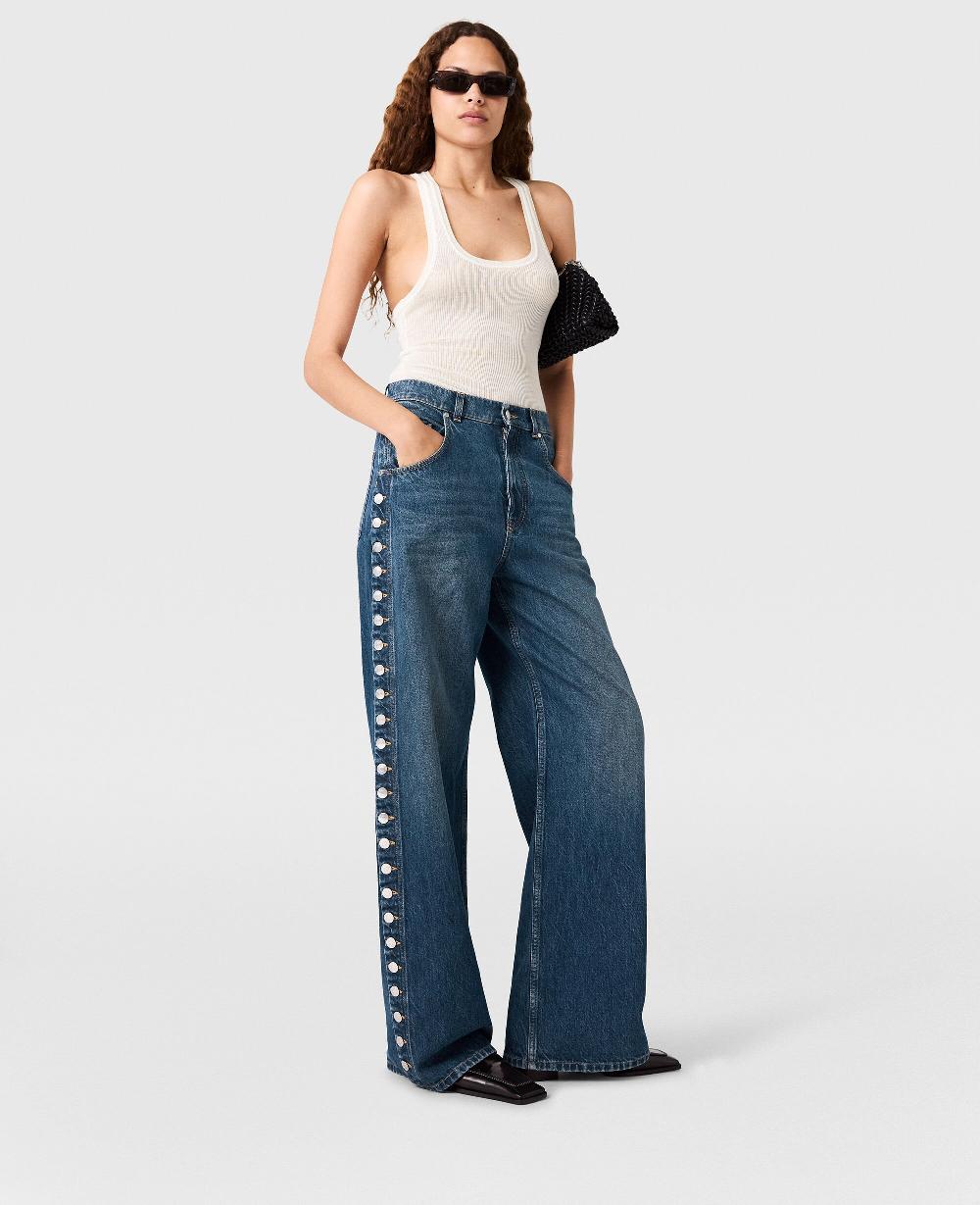 Stella Popper-Studded Straight-Leg Jeans