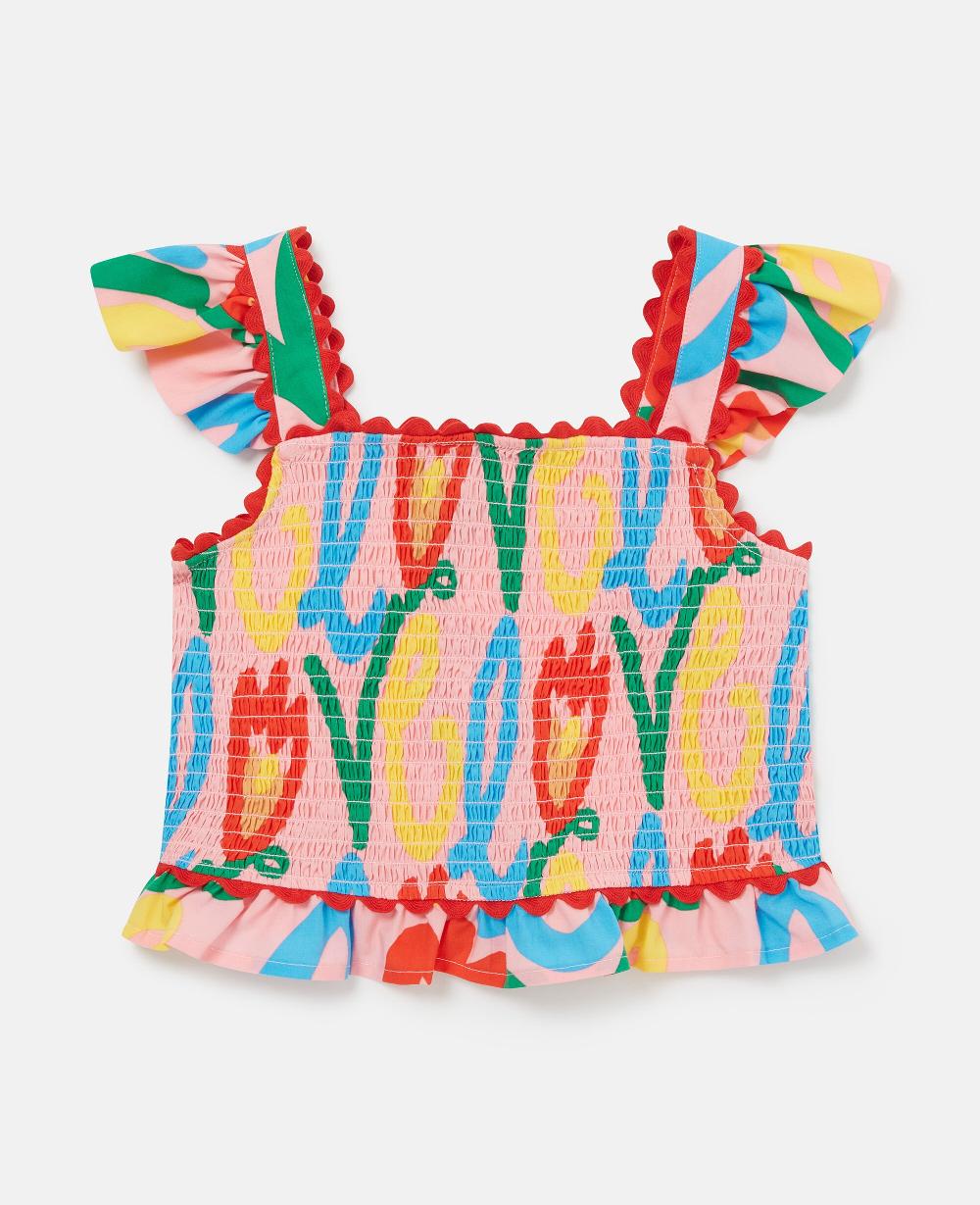 Stella Ruffle Sleeve Graphic Top