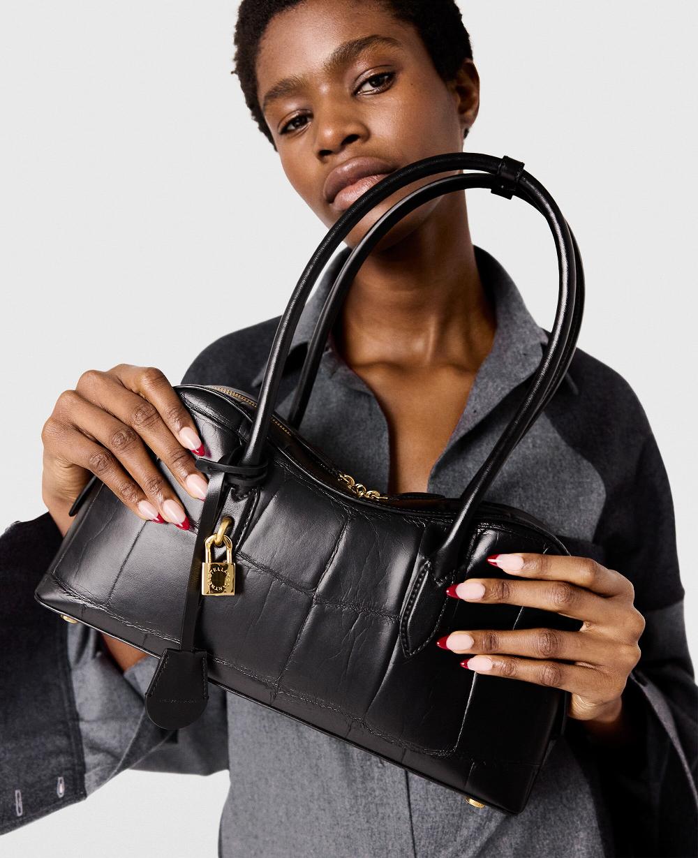 Stella Ryder Crocodile-Embossed Shoulder Bag