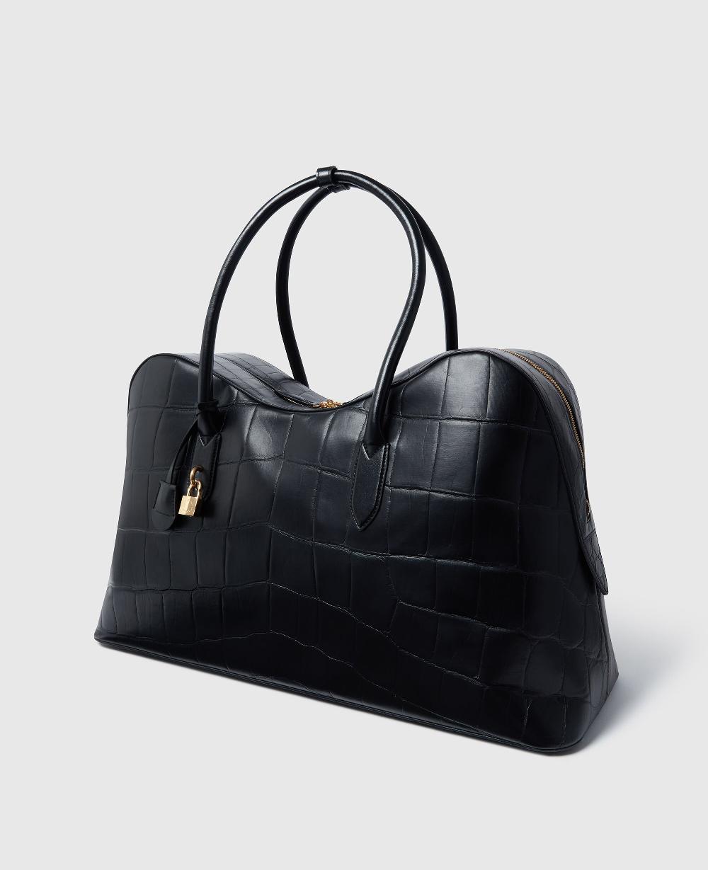 Stella Ryder Crocodile-Embossed Weekender Bag