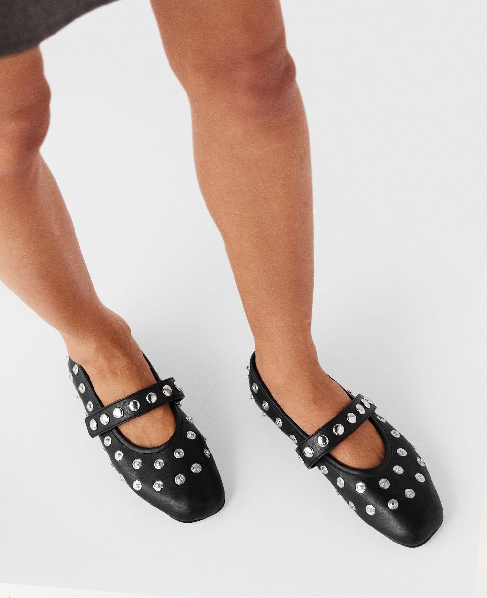 Stella Ryder Popper-Studded Ballet Flats