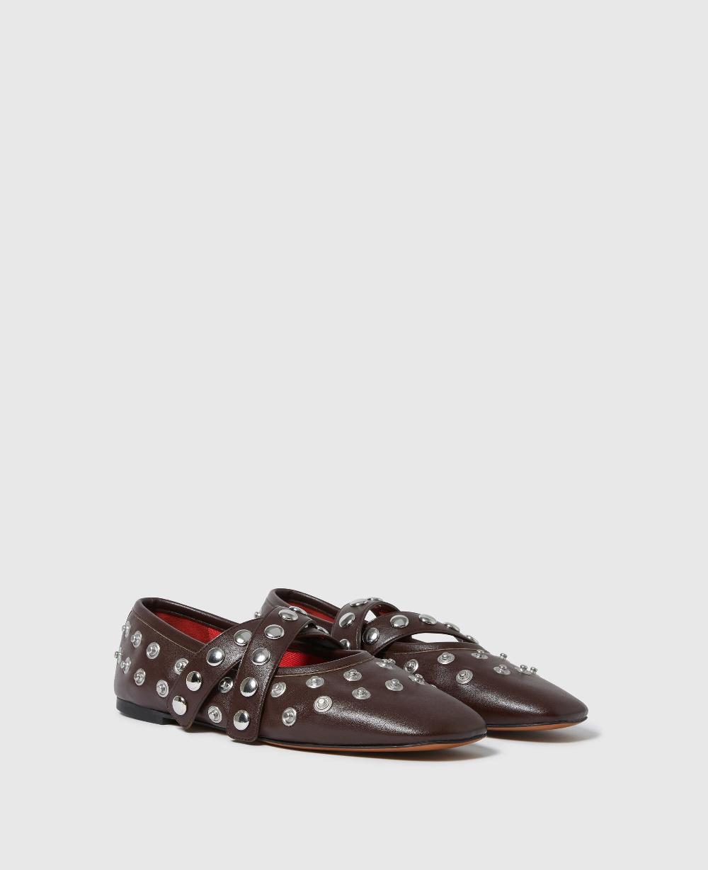 Stella Ryder Popper-Studded Ballet Flats