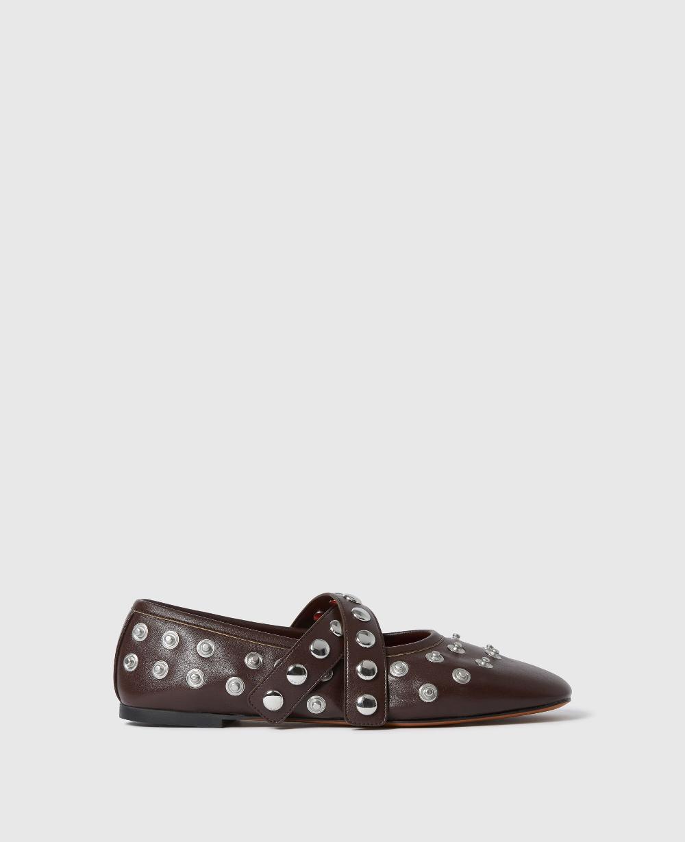 stella Ryder Popper-Studded Ballet Flats