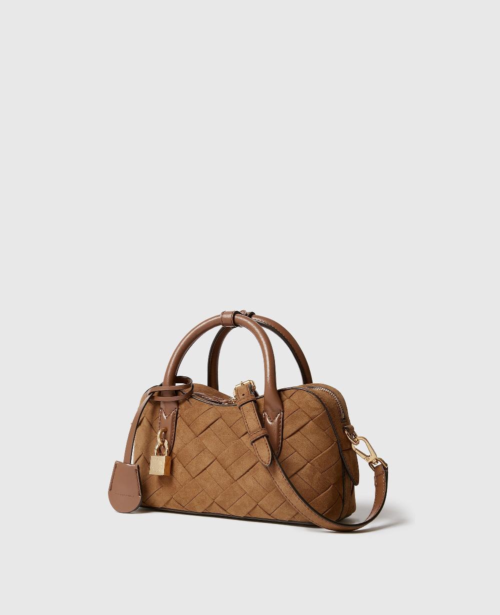Stella Ryder Woven Suede-Effect Crossbody Bag