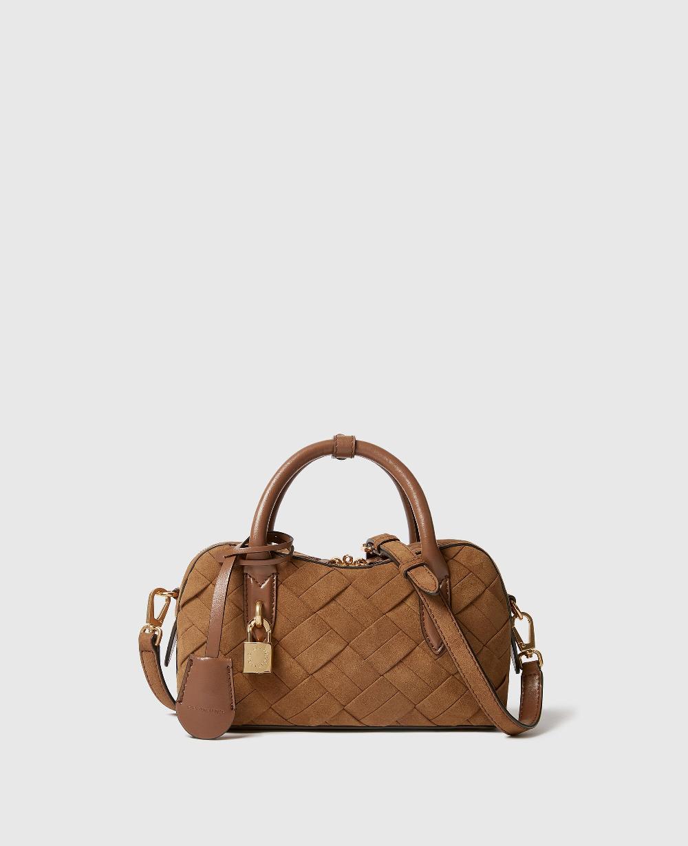 stella Ryder Woven Suede-Effect Crossbody Bag