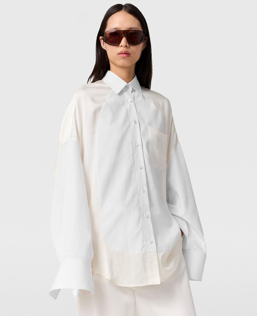 Stella Satin Paneled Oversized Shirt