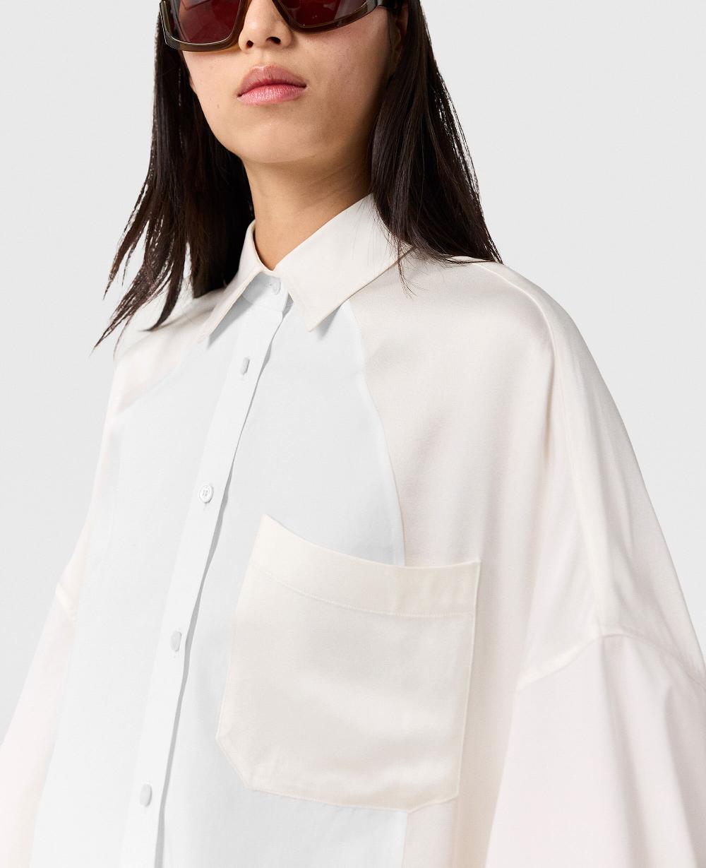 Stella Satin Paneled Oversized Shirt