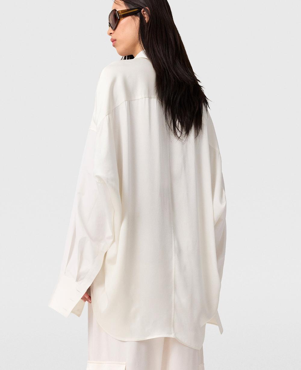 Stella Satin Paneled Oversized Shirt