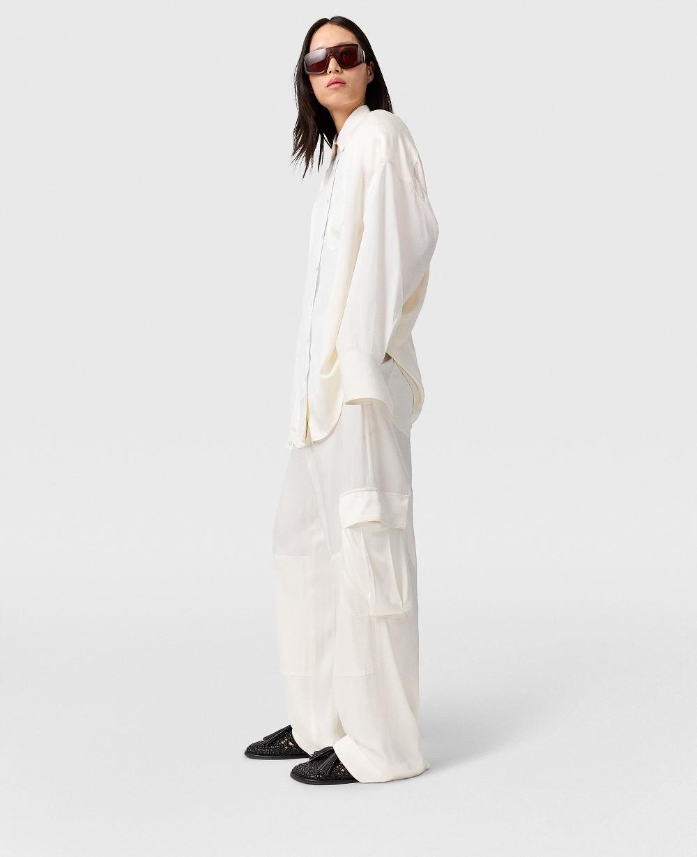 Stella Satin Paneled Slouchy Cargo Pants