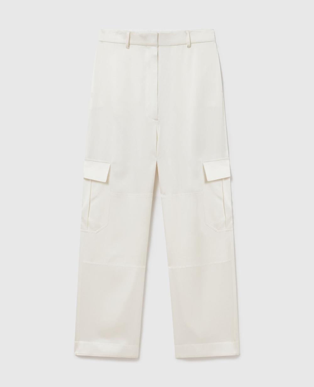 stella Satin Paneled Slouchy Cargo Pants