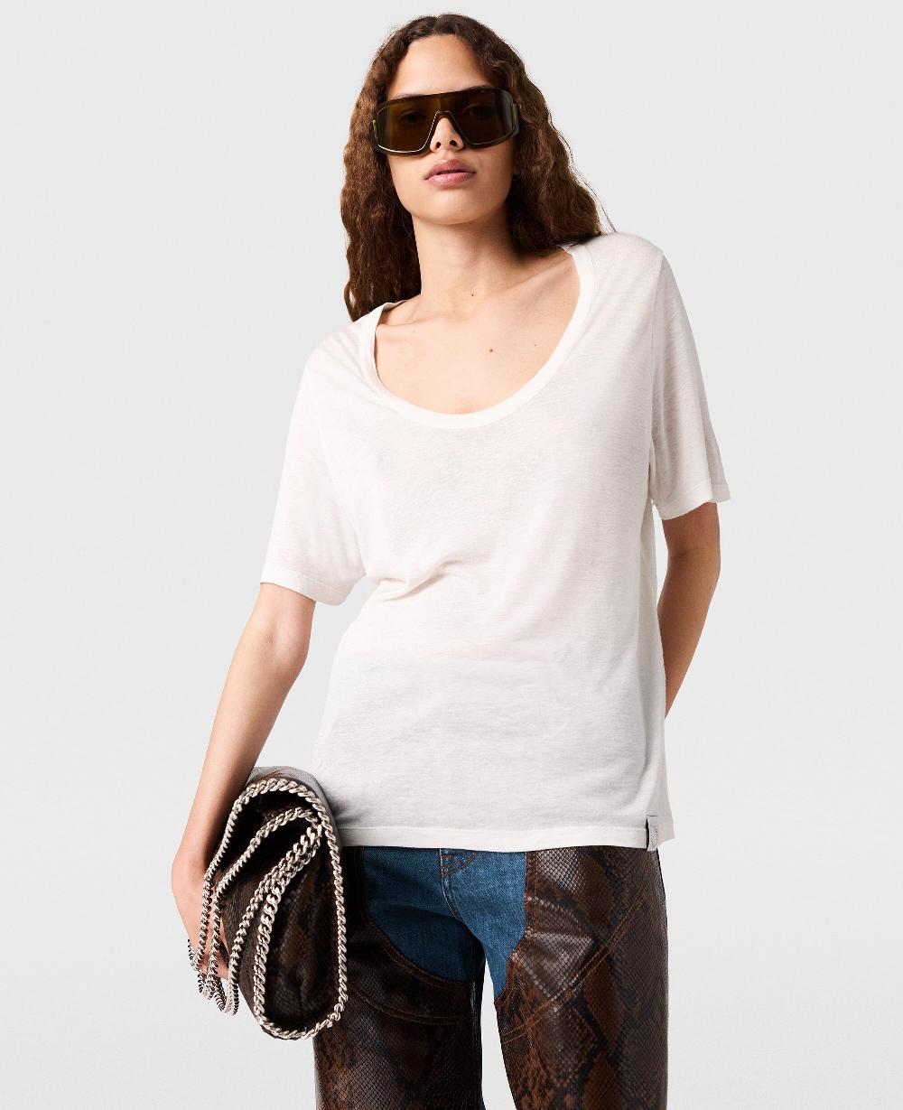 Stella Semi-Sheer Knit Crewneck T-Shirt
