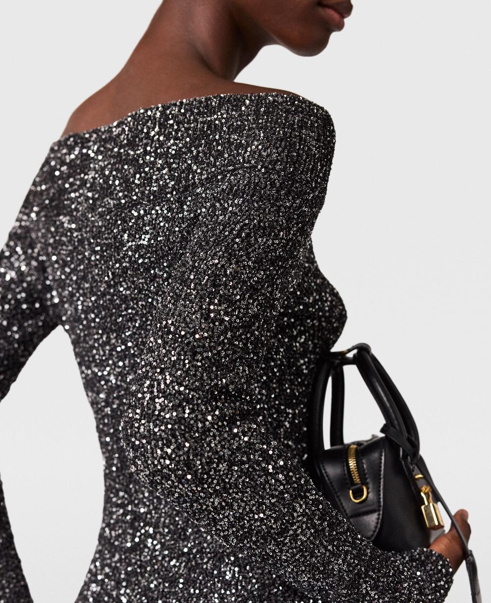 Stella Sequin Off-Shoulder Sweater