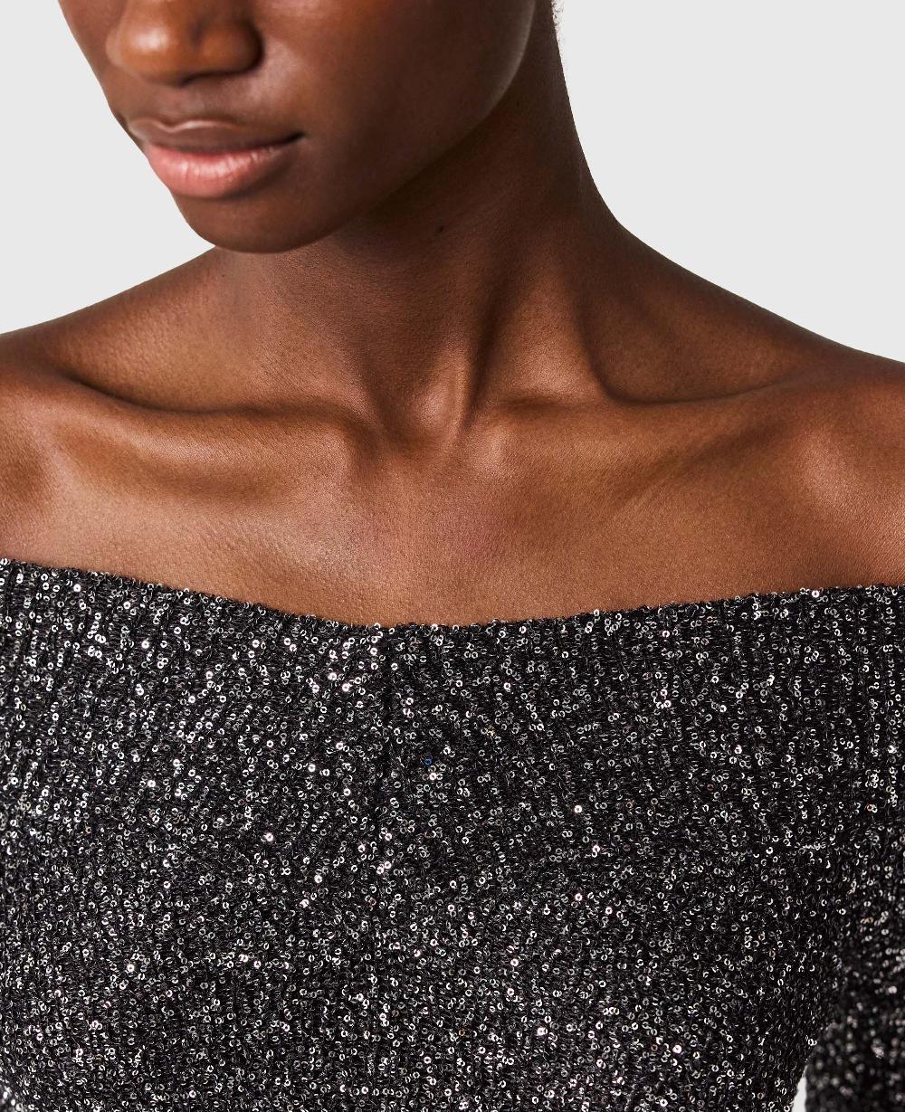 Stella Sequin Off-Shoulder Sweater