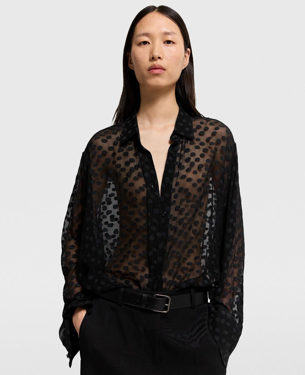 Stella Sheer Polka Dot Chiffon Shirt