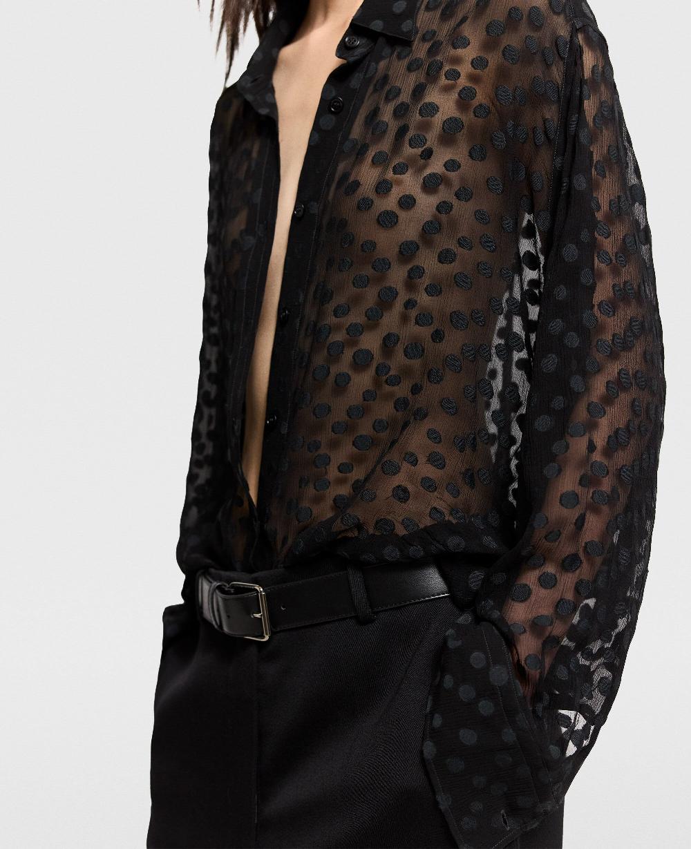 Stella Sheer Polka Dot Chiffon Shirt