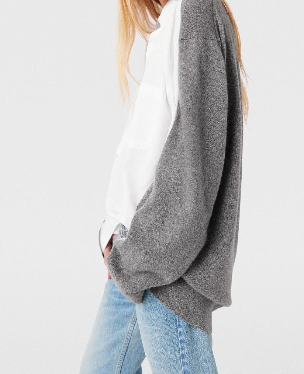 Stella Shirting Details Long Sleeve Sweater