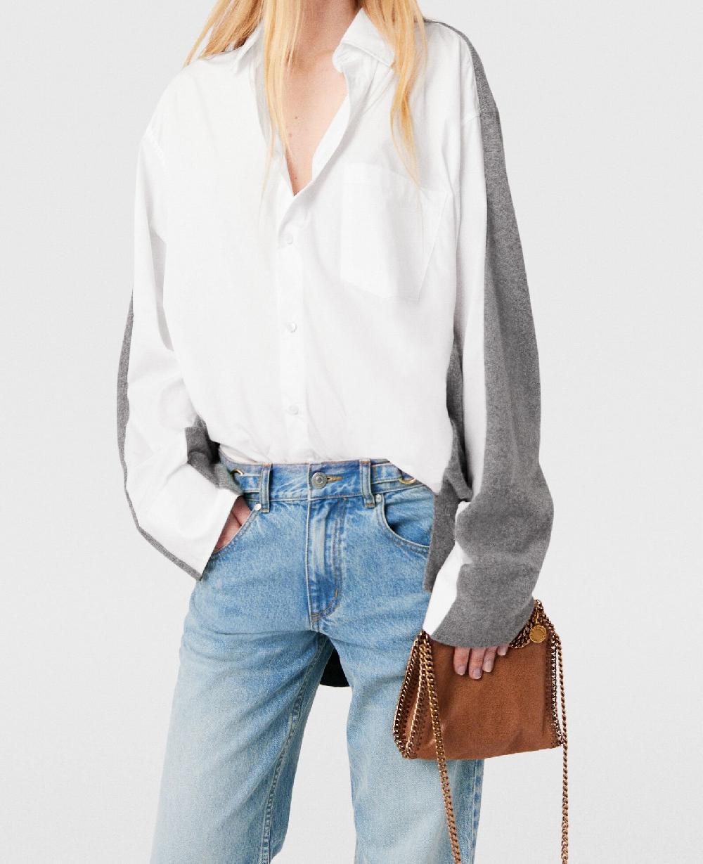 Stella Shirting Details Long Sleeve Sweater