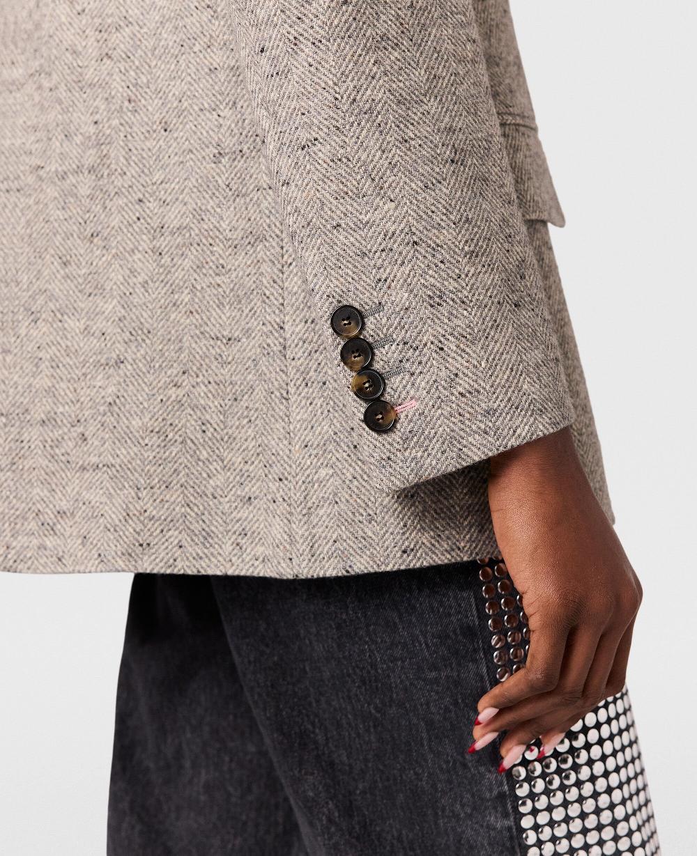 Stella Single-Breasted Herringbone Blazer