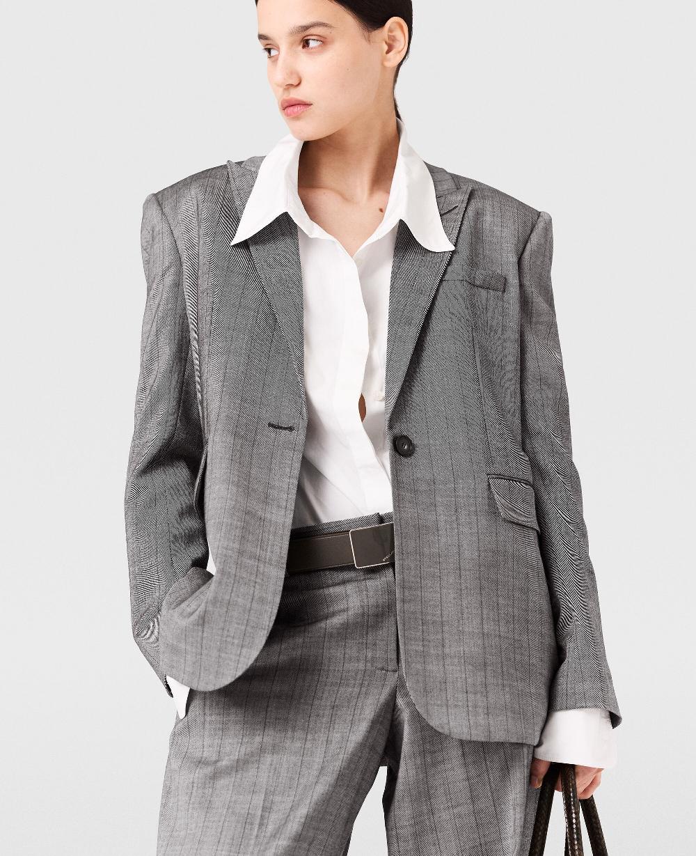 Stella Single-Breasted Pinstripe Jacket