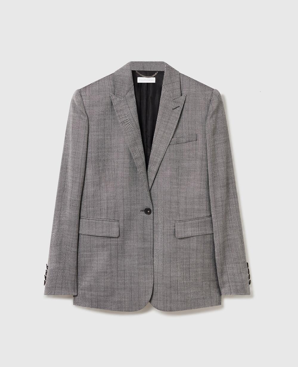 stella Single-Breasted Pinstripe Jacket