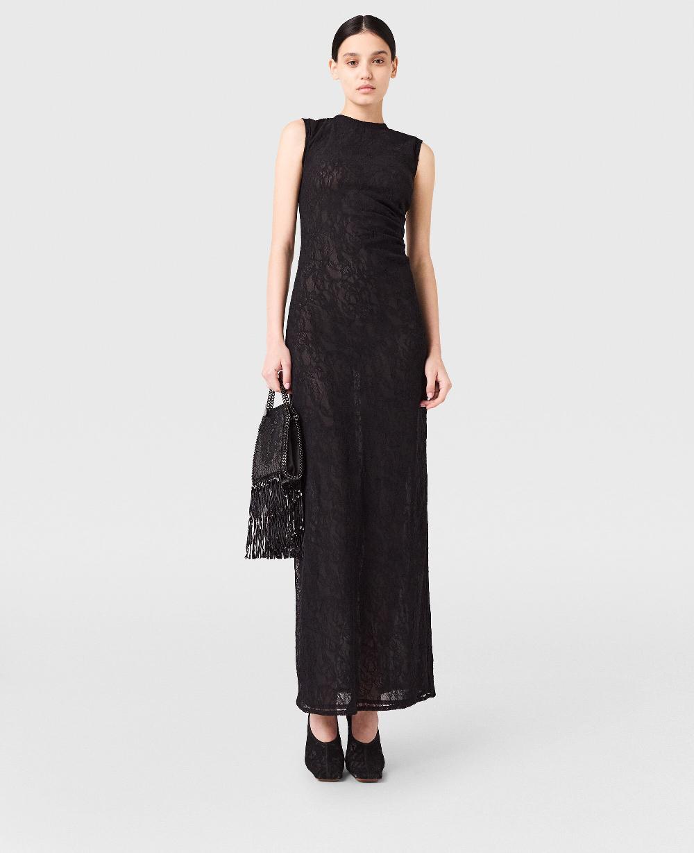 Stella Sleeveless Crewneck Lace Midi Dress