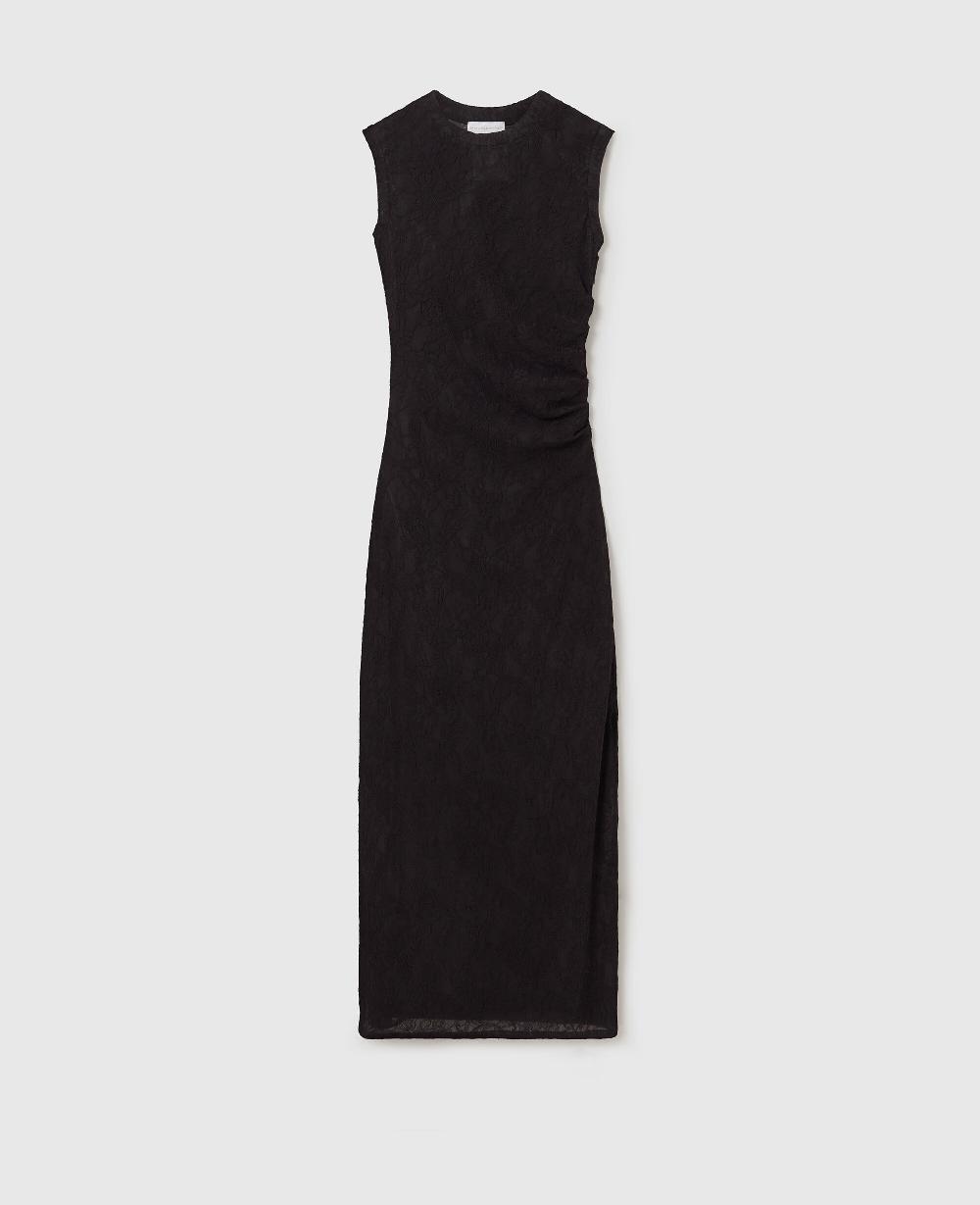 stella Sleeveless Crewneck Lace Midi Dress