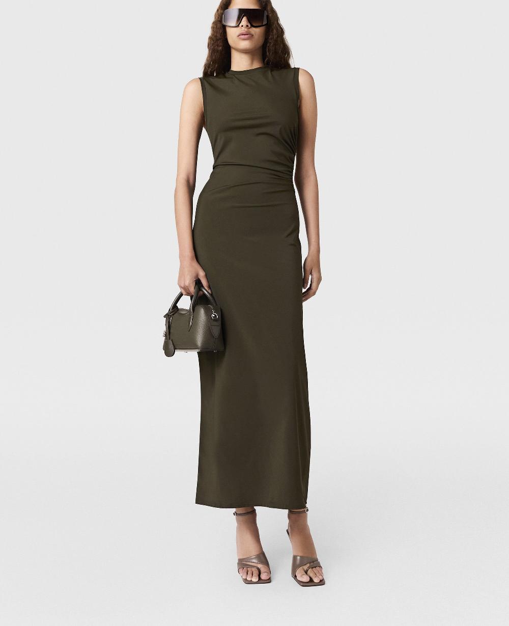 Stella Sleeveless Crewneck Twist Mesh Midi Dress