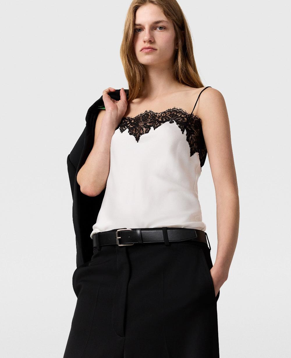 Stella Sleeveless Lace Satin Top