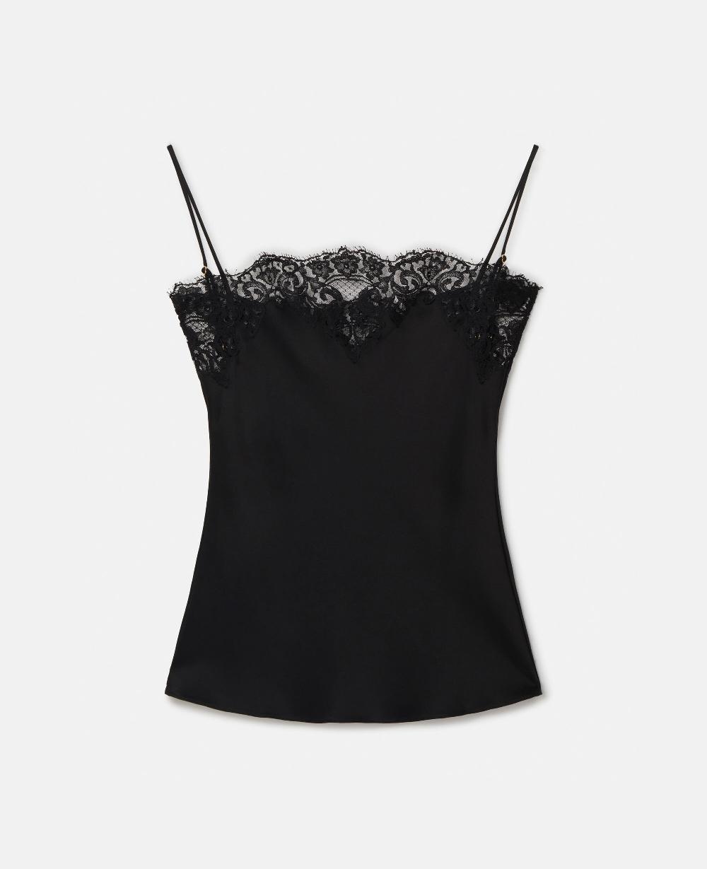 stella Sleeveless Lace Satin Top