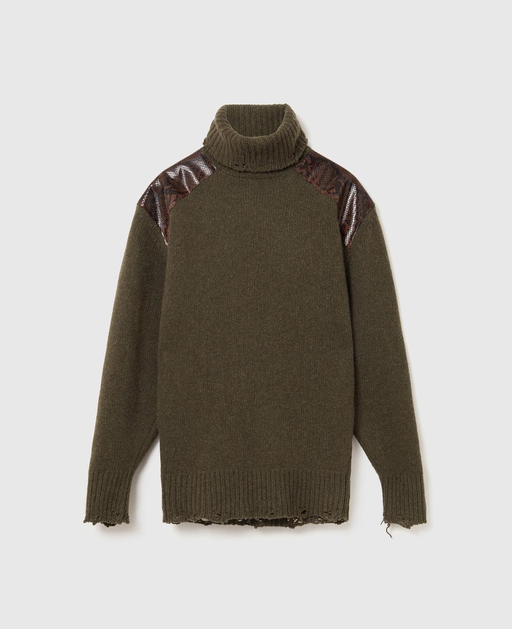 stella Snake Panel Turtleneck Sweater