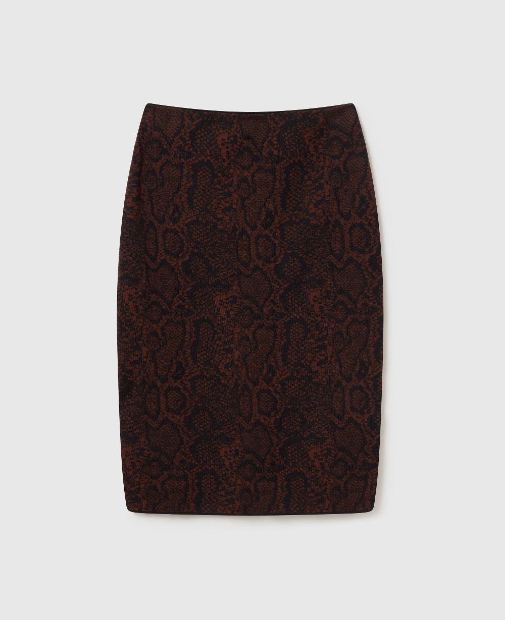 stella Snake Print Knit Midi Skirt