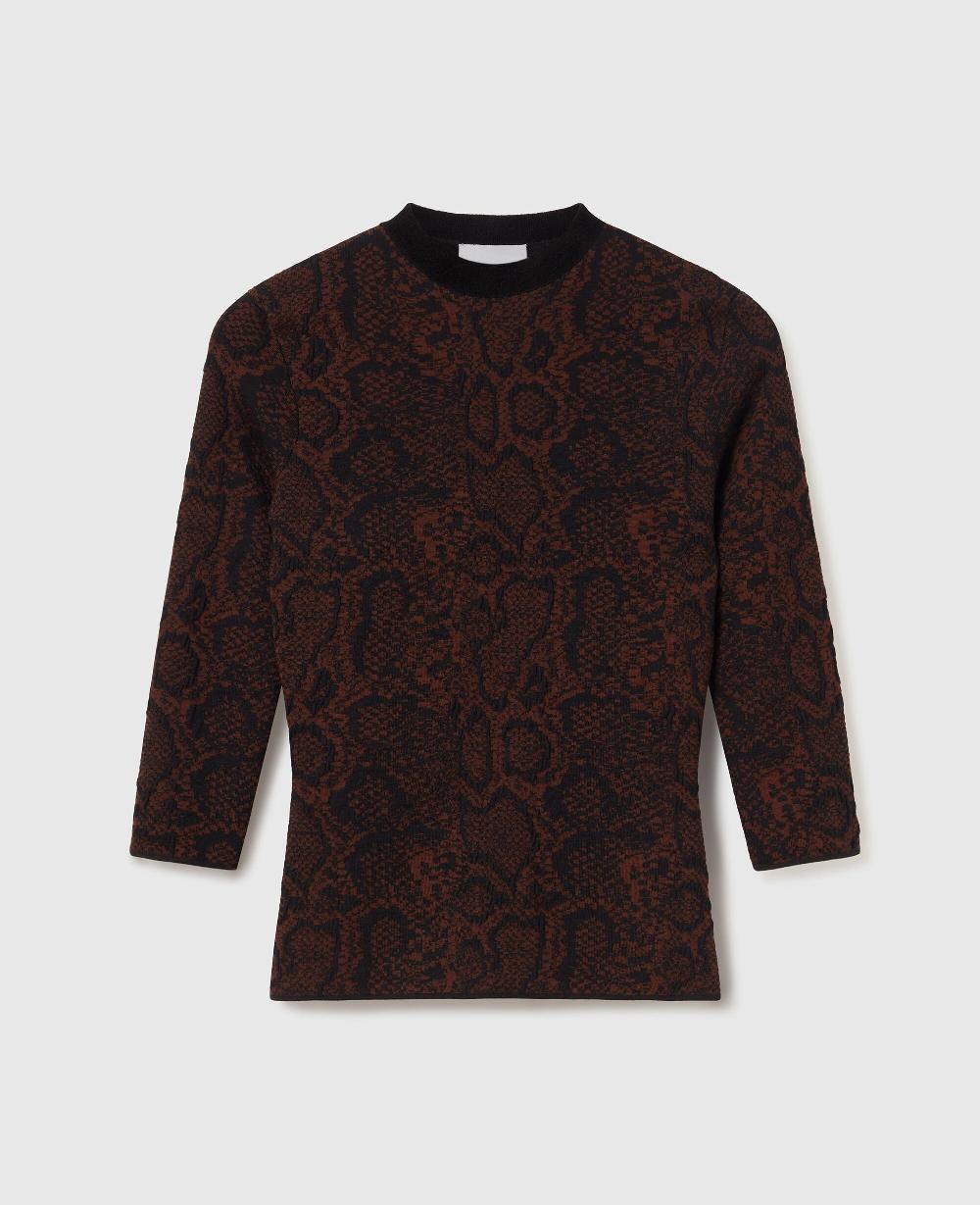 stella Snake Print Long-Sleeve Sweater
