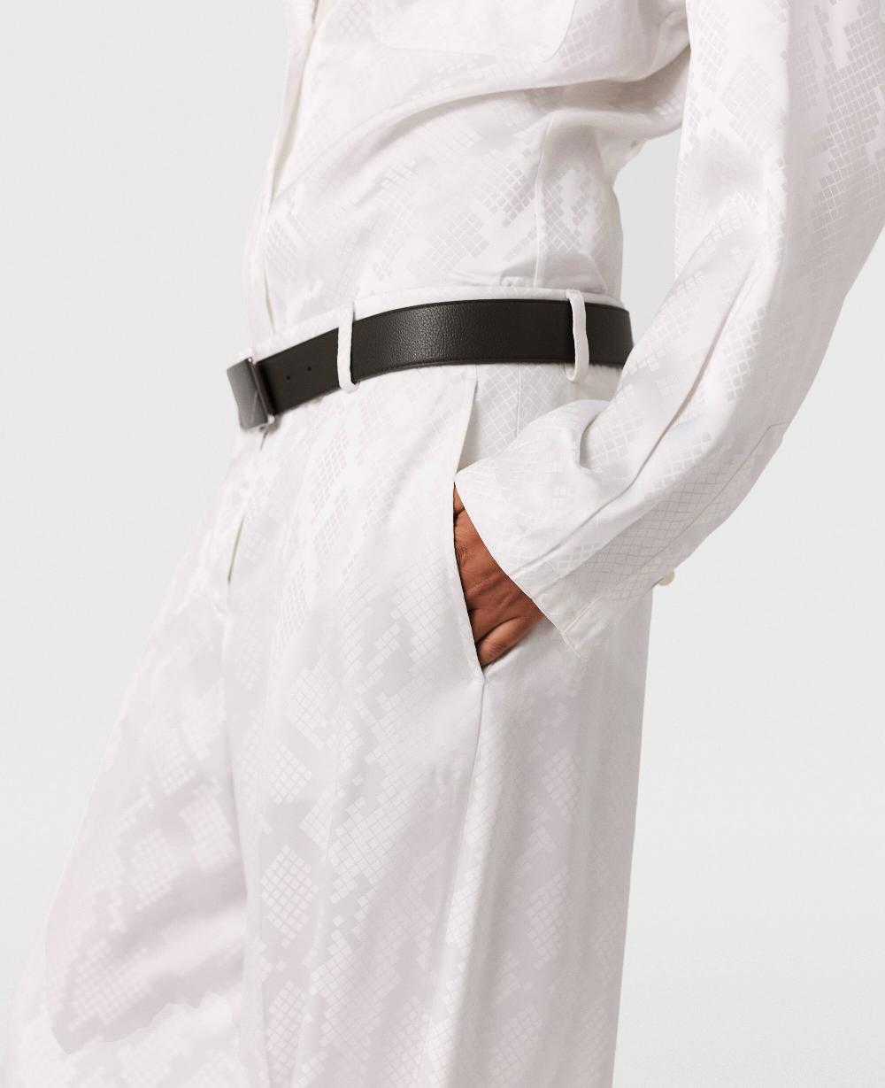 Stella Snake Print Pleated Straight-Leg Pants