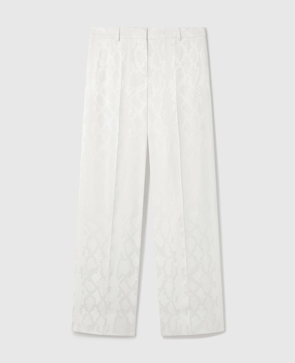 stella Snake Print Pleated Straight-Leg Pants