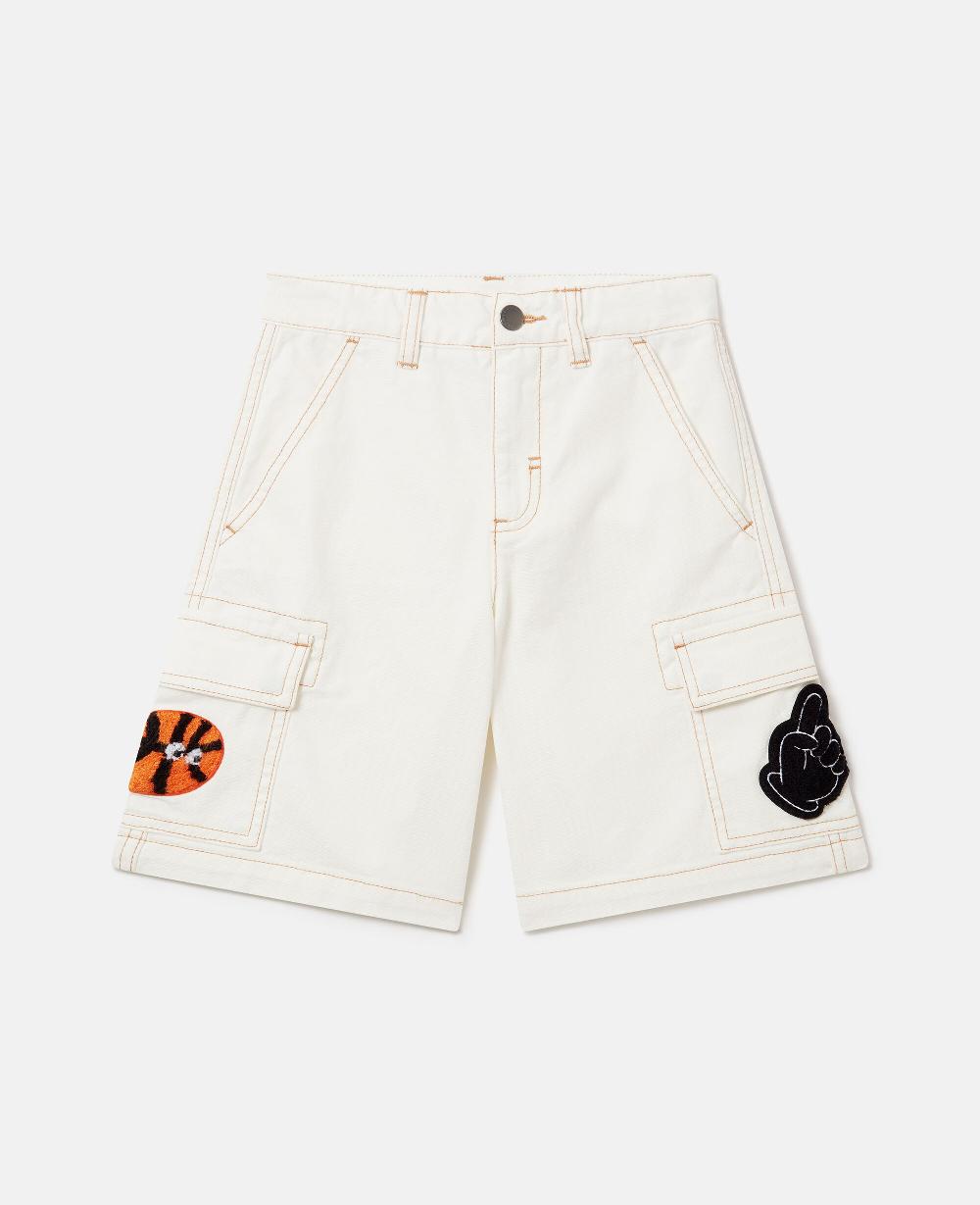 stella Sports Motif Canvas Shorts