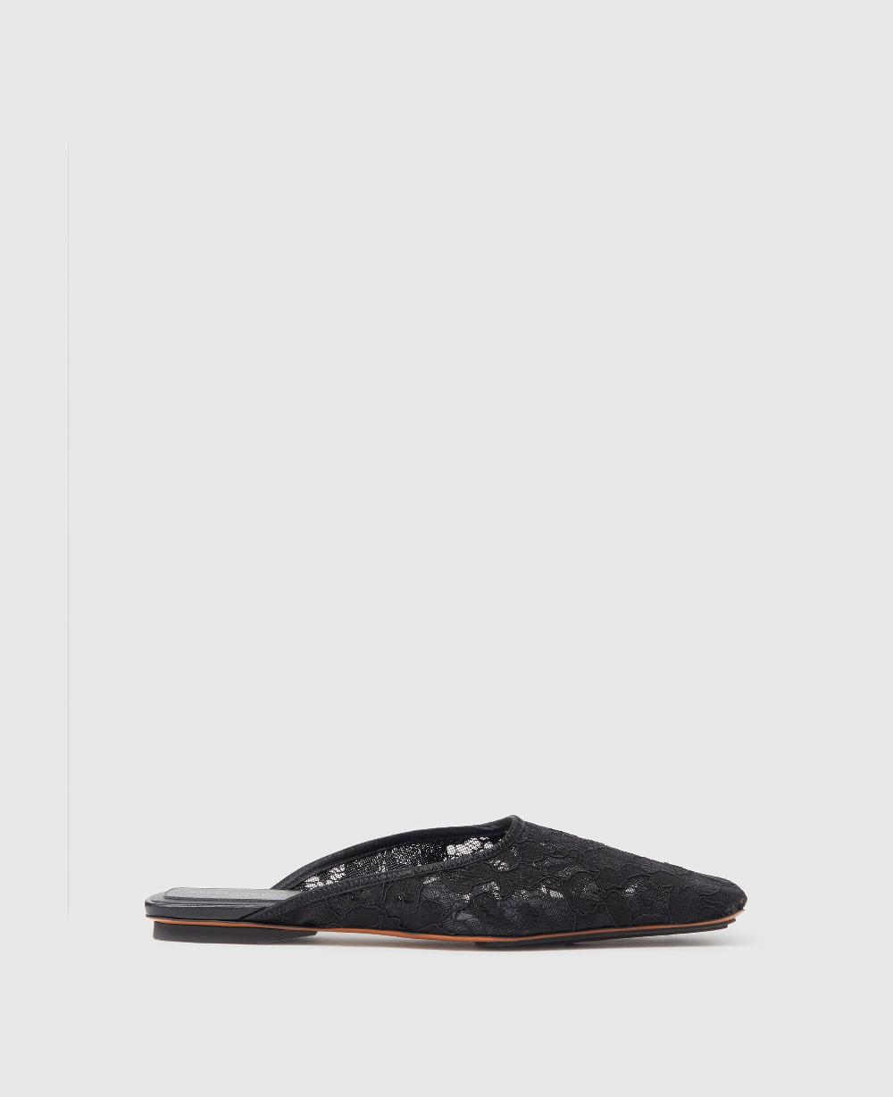 stella Square-Toe Lace Backless Mules