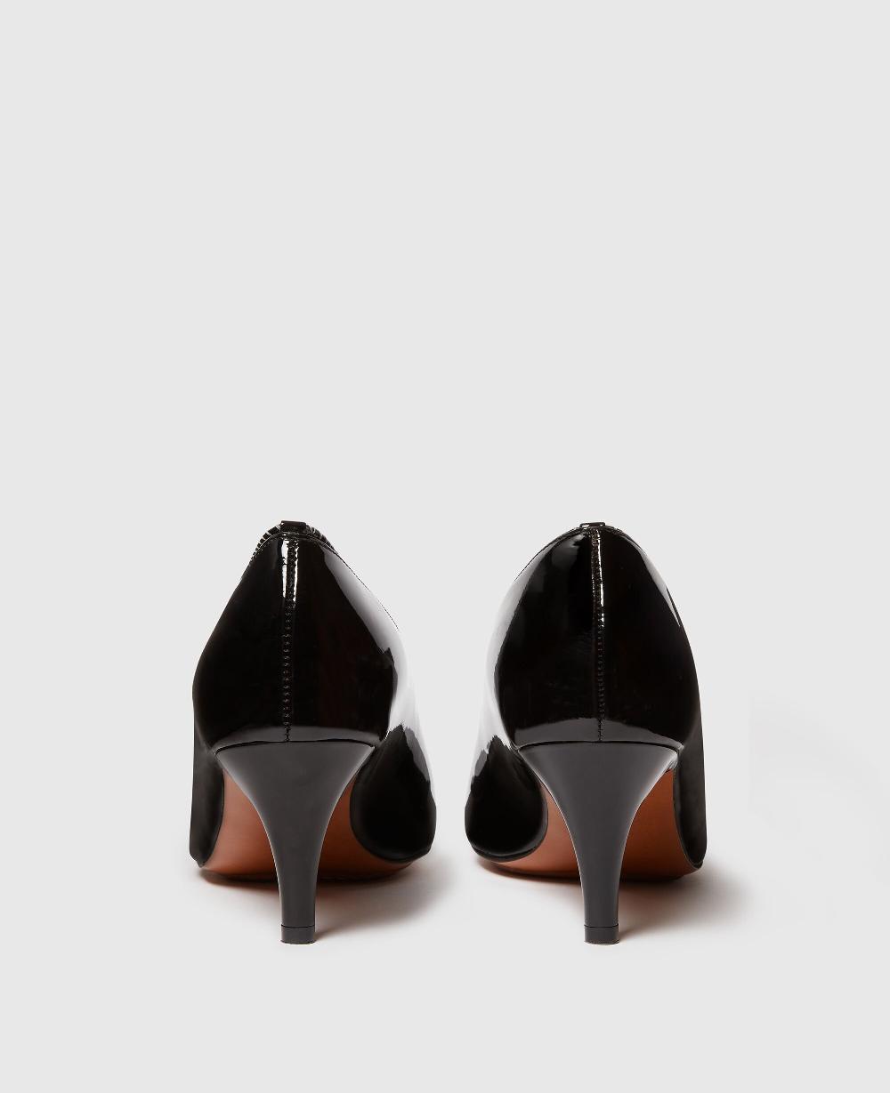 Stella Square-Toe Patent Kitten Heels