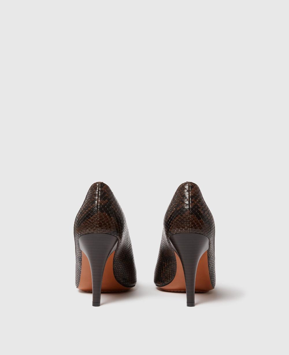 Stella Square-Toe Snake Stiletto Pumps