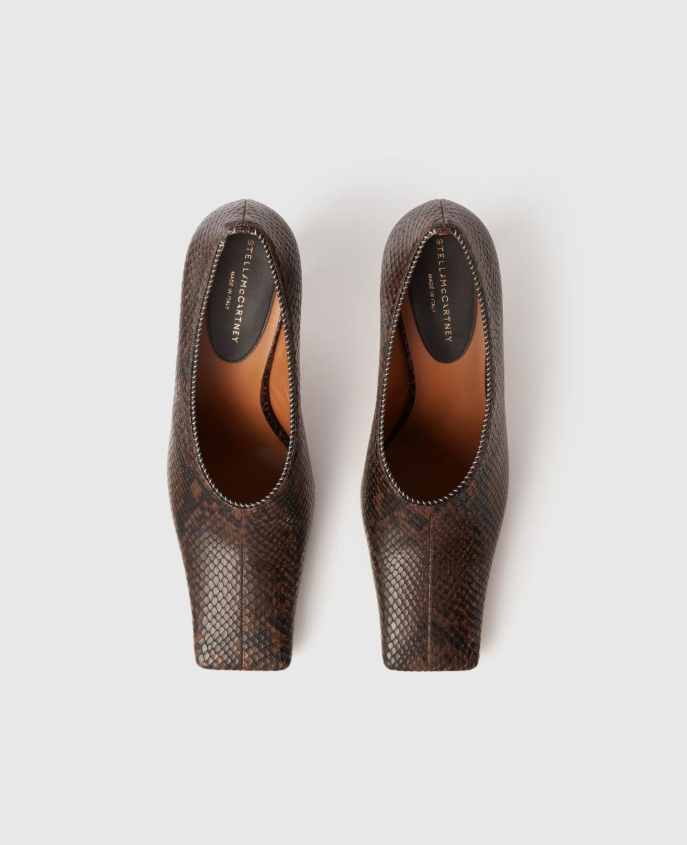 Stella Square-Toe Snake Stiletto Pumps