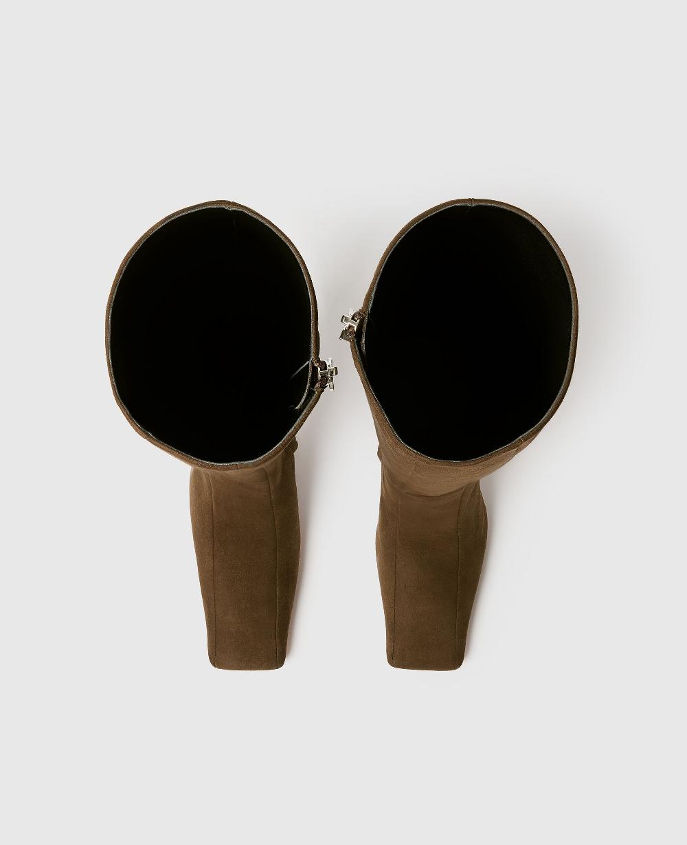 Stella Square-Toe Suede Knee-High Stiletto Boots