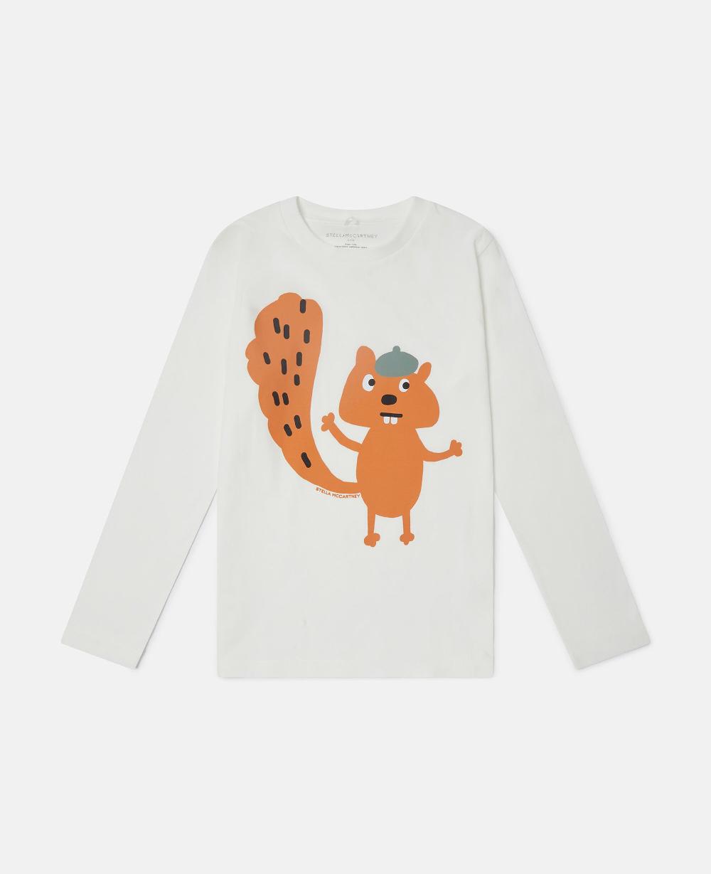 stella Squirrel Graphic Long-Sleeve Top