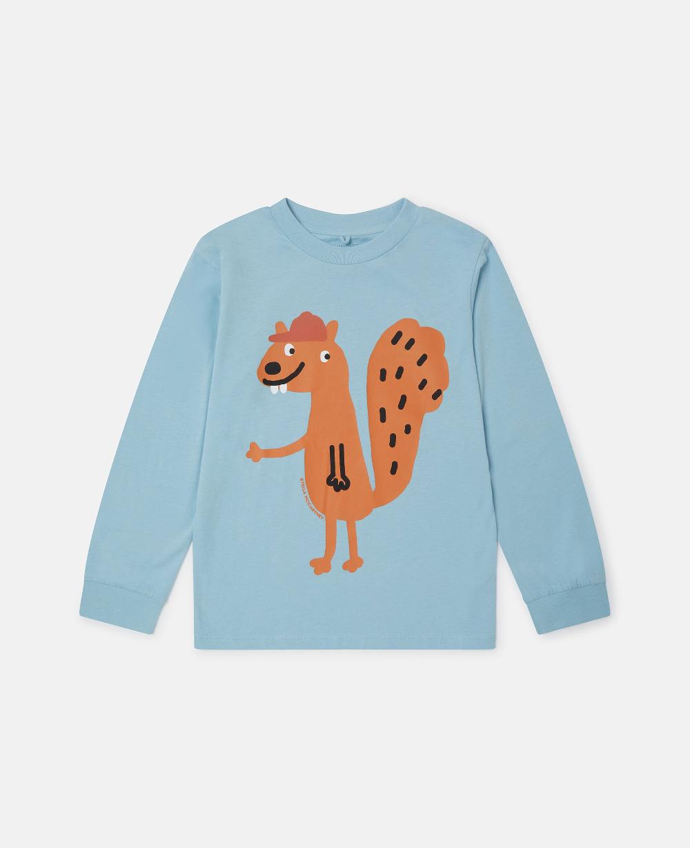 stella Squirrel Graphic Long-Sleeve Top