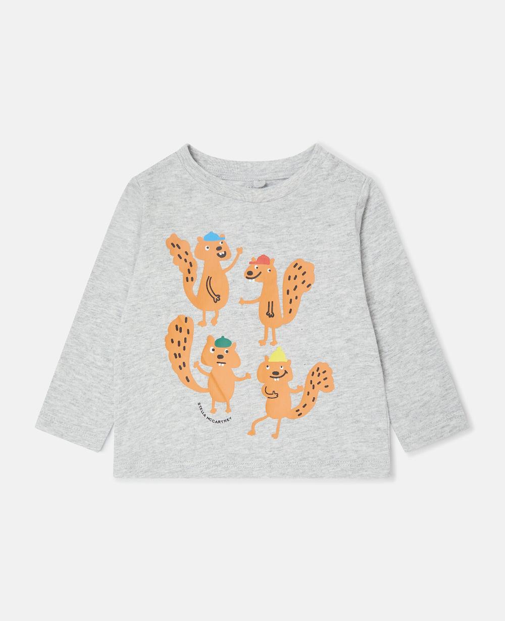 stella Squirrel Graphic Long-Sleeve Top