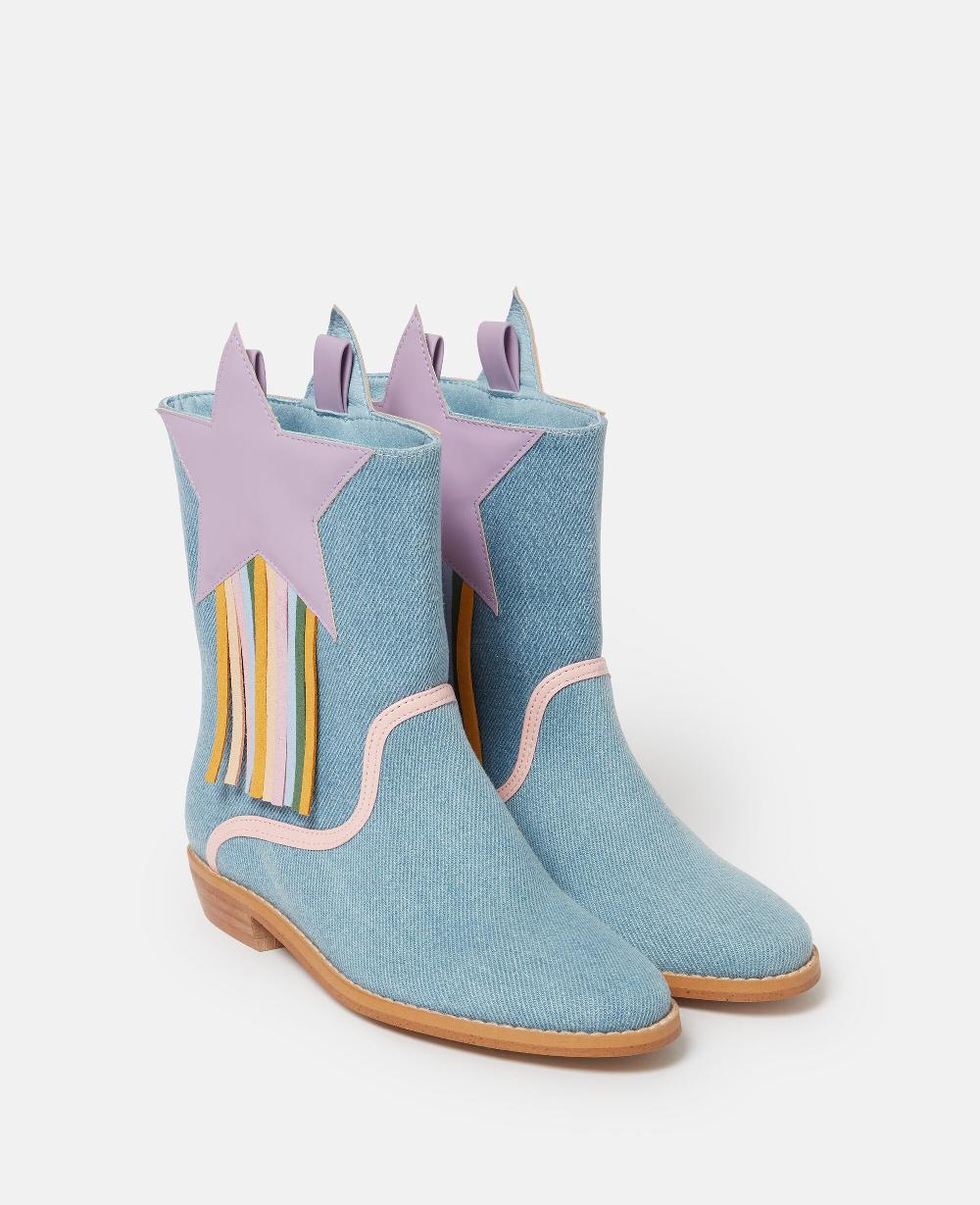 Stella Star Detail Denim Western Boots