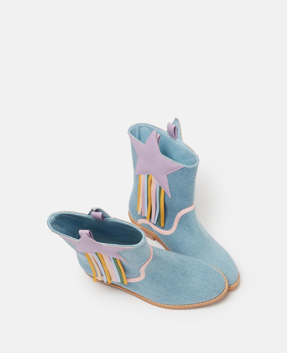 Stella Star Detail Denim Western Boots