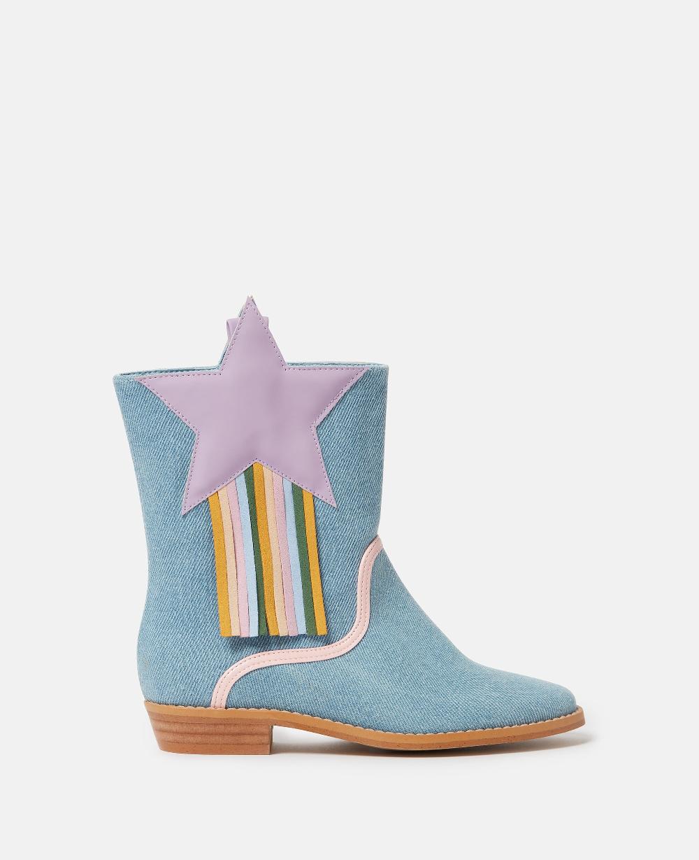 stella Star Detail Denim Western Boots