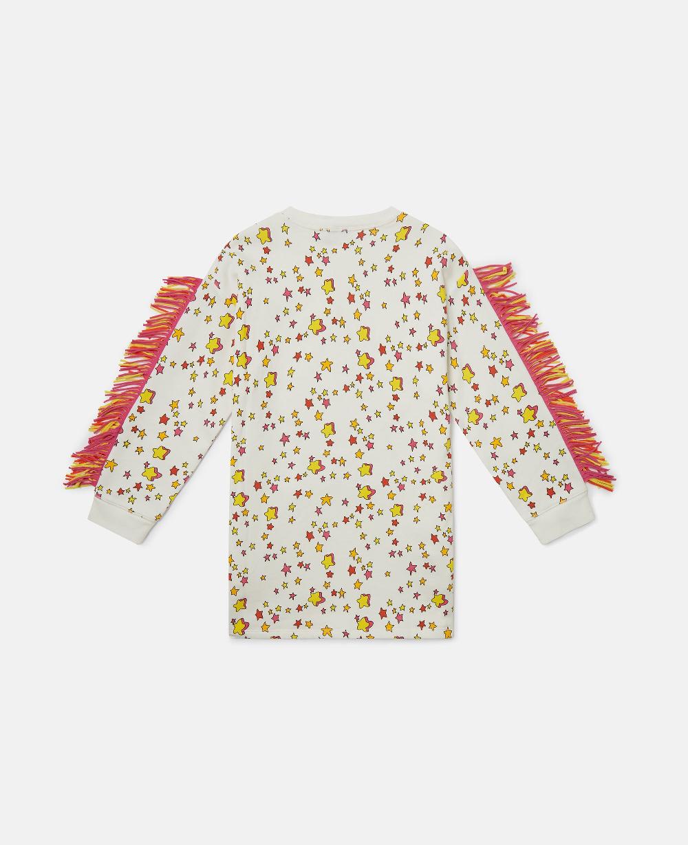 Stella Star Graphic Fringed Sweatshirt Dress