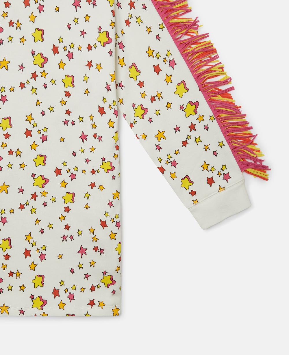 Stella Star Graphic Fringed Sweatshirt Dress