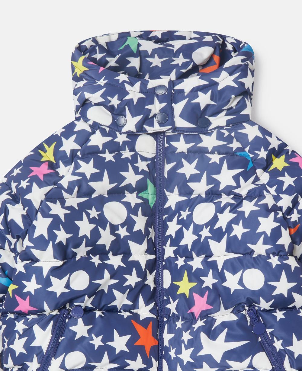 Stella Star Print Hooded Puffer Coat
